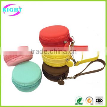 Colorful silicone purse macaron ladies purse