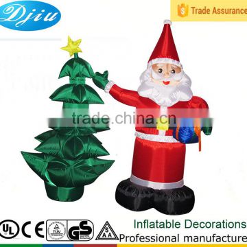 DJ-155 47.2 inch garden airblown commercial christmas tree and santa claus decoration inflatable