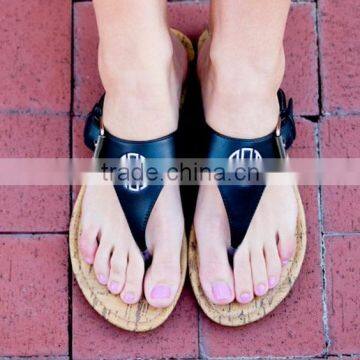 Monogrammed Sandals, Black Monogram Sandals, 5 colors available