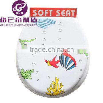 GLD Hot Sales china printing fish summer soft toilet seat healthy plastic toilet seat wc cover