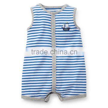 baby clothing china short sleeve blue stripe bodysuit adult short sleeve rompers