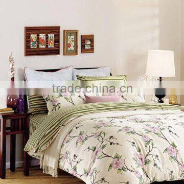 100% cotton pigment print new design fresh flower european style bedding sets