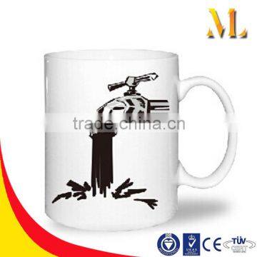 MLB-1651 11oz Magic Gold coin/ water Hot Cold Color Changing Mug customized magic heat sensitive mug