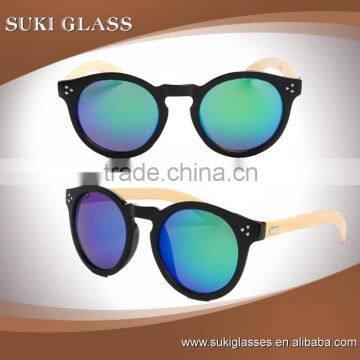 Fashionable bamboo wood temple polarized sunglasses