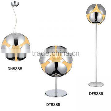 Simple Hanging Lamp Chrome Metal Ball Pendant Light