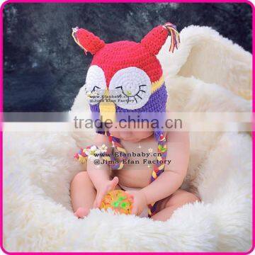 knitting cotton baby winter beanie lovely owl handmade crochet kids caps and hats