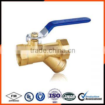 1/2" Brass filter ball valve form china manufacture