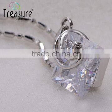 Body Jewelry Geometric Zircon Copper Link Chain Necklace and Earring Jewelry Set for Braide photo-4