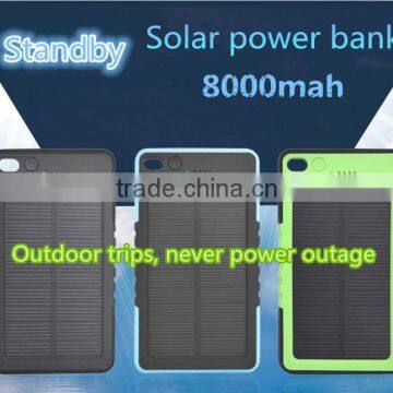 New product 8000mAh solar power bank, waterproof solar power banks charger for mobile