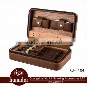 Yujia Cohiba box Cedar wood Travel leather Cigar Cabinet Humidor cigar Humidor Portable With Cigar lighter Cigar cutter