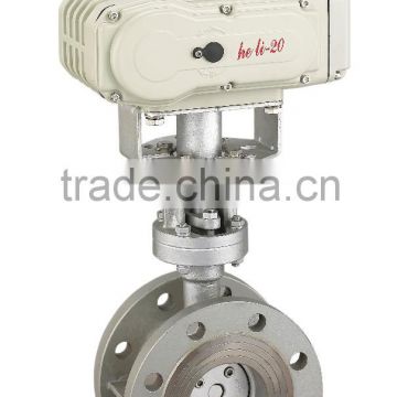 Hard seal butterfly valve with electric actuator