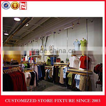 Customized hanging clothes metal display rack