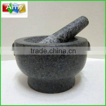 SM766 natural granite stone mortar and pestle