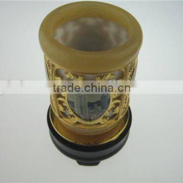 Eco-friendly New Designed Jade Rotating Brush Holder Pen Container Tubular Penrack photo-6