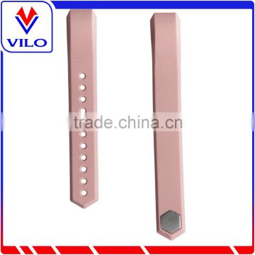 Hot selling pink silicone rubber watch band for fitbit alta