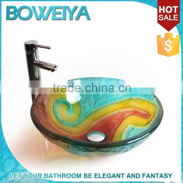 Bathroom Sanitary Ware Colored Round Vessel Sink