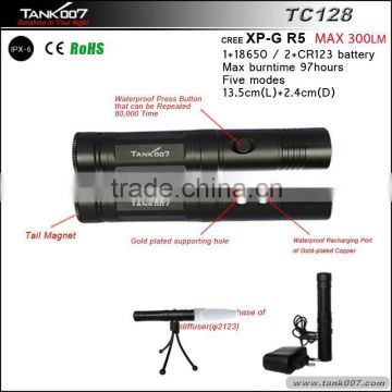 R5Led 5Modes Rechargeable Flashlight Led Magnetic Base Flashlight TC128