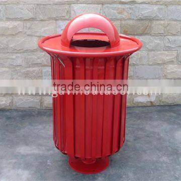 Powder coated metal outdoor trash can decorative trash can