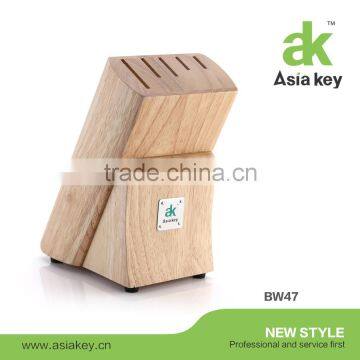 5 slots oak rubber wooden knife block