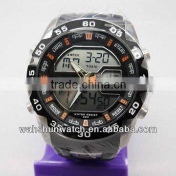 Outdoor sports 50m water resistant lcd digital multi-function watch