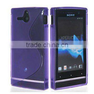 purple S-line Gel silicon Case Rubber Skin Tpu Cover for sony ST25i Xperia U