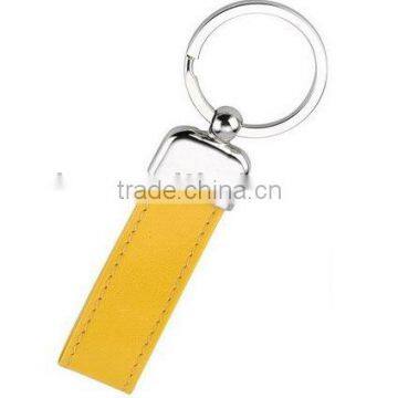 Yellow Leather Keychain, Leather Keyring, Leather Key holder