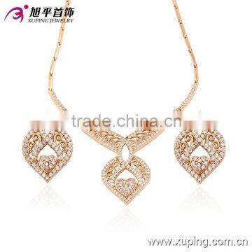 63406 Xuping Necklace bracelet earring dubai gold jewelry set african gold plating jewelry set wholesale african costume jewelry