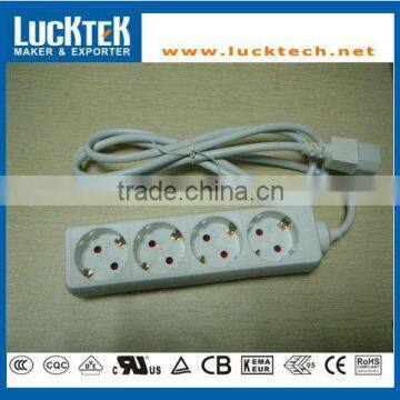 4 WAY EUROPEAN/GERMANY TYPE POWER STRIP WITH IEC PLUG