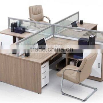 Modern 4 person low partition office table office staff desk