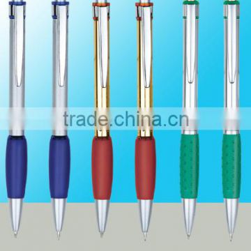 Novelty design plastic ball pen with silicon