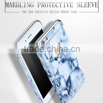 2016 New Products Hybrid 3 in 1 Ultrathin Plated Marble Display Case Cover For IPhone 6 6S Marbling Latticework Phone Case
