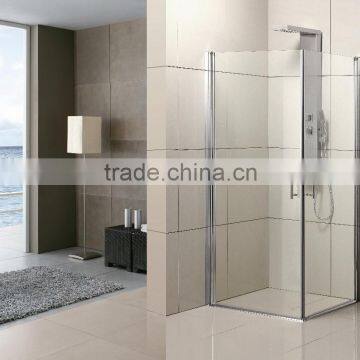 square pivot opening frameless shower enclosure S122