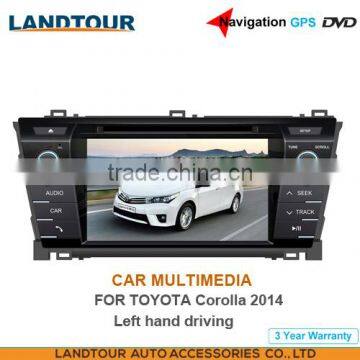 Car multimedia Navigation GPS DVD for toyota Corolla 2014 left hand driving CE FCC ROHS