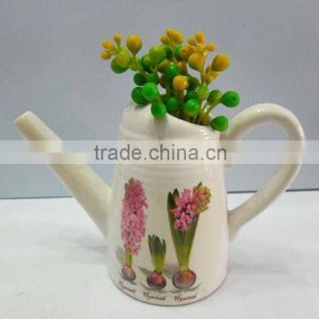 kettle design ceramic wall hanging flower vase