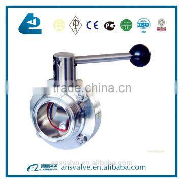 DN14-DN150 Stainless Steel Food Grade Clamped Butterfly Valve photo-5