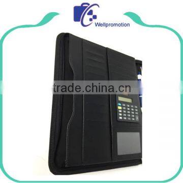 Custom Handmade pu Leather a4 Size File Holder With Calculator photo-3