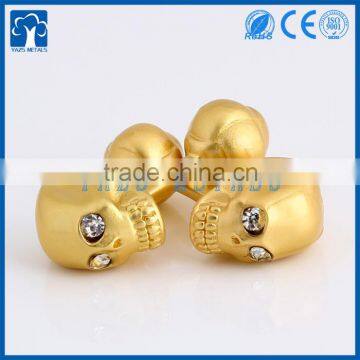 custom cufflink manufacturer gold skull cufflink