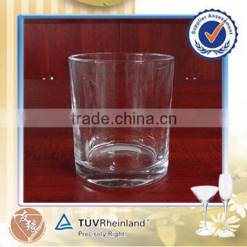 cylinder shape high white glass 350ml glass cup candle