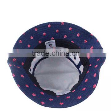 High Quality Fashion Wholesale Navy Cap Cotton Print Custom Bucket Hat