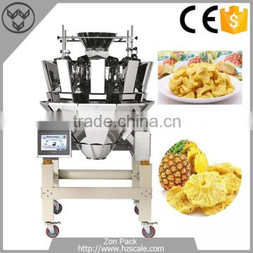 10 Head Multihead Weigher Small Dried pineapple Weighing Machine