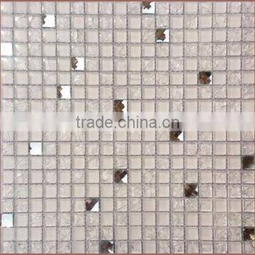 super white broken glass mosaic, matt glass tile mosaic