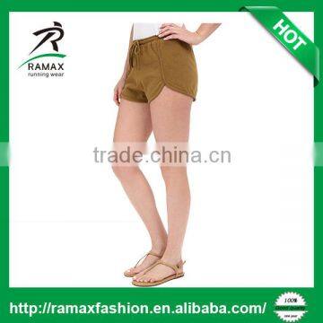 Ramax Custom Women Sport Casual Fleece Shorts With Scalloped Hem photo-2