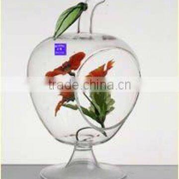 High quality Apple shaped clear glass vase For wedding