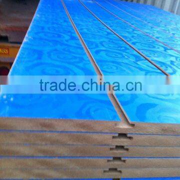 China supplier 1220*2440mm hot sell blue rose design MDF Slot board/slatwall panel/slotted wall for displaying goods