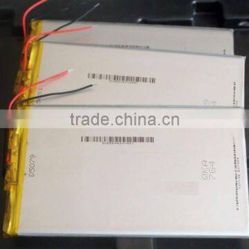 3.7v 6500mah Li-ion polymer battery Size:10X60X90mm
