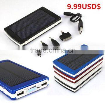 10000mah Solar Charger with doubel Output ports and LED indicator