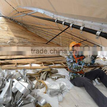 China Supplier UV Resistance Umbelliform Cable Net Tension Membrane Structure Shed With PTFE Coated Fiber Glass Fabric photo-5