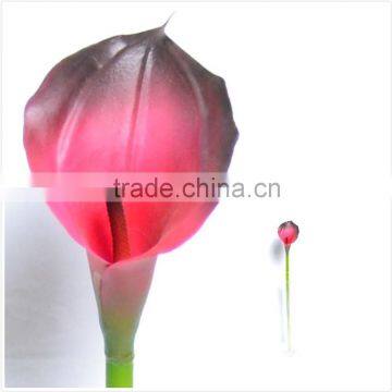Real Touch Calla Lily Stem In Red and Black Color