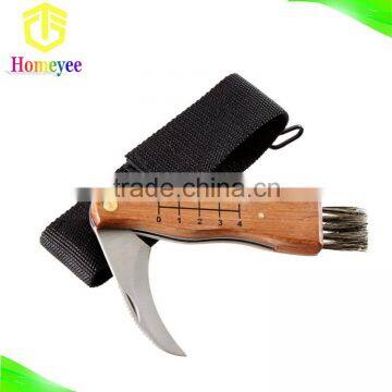 Mushroom Folding Pocket Knife , Hunter Knife With Brush