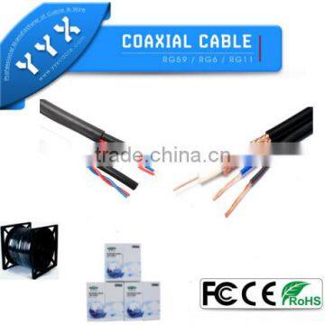 China 75ohm low loss rg6 coaxial cable with power cable